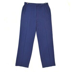 VTG 90S Renfrew Highrise Pleated Tapered Leg Pants Trousers  Size 12 Navy Blue